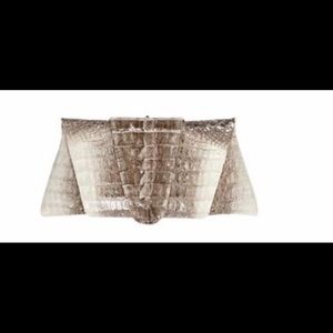 Juliet Jake designer crocodile clutch